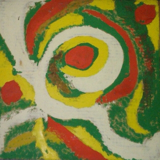 Untitled, oil on corrugated board, 1954